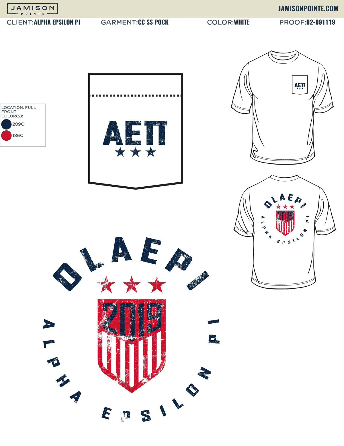 Alpha Epsilon Pi University of Tampa Philanthropy T-Shirt