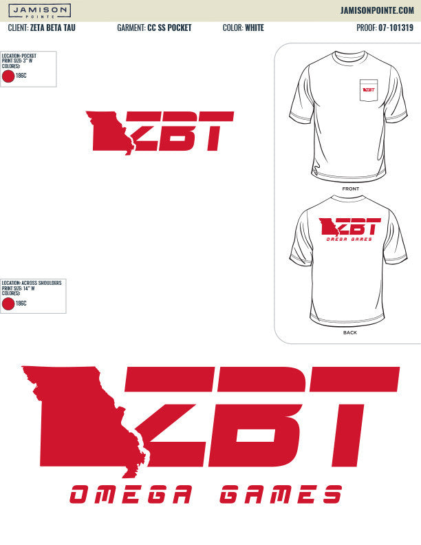 Zeta Beta Tau University of Missouri Philanthropy T-Shirt