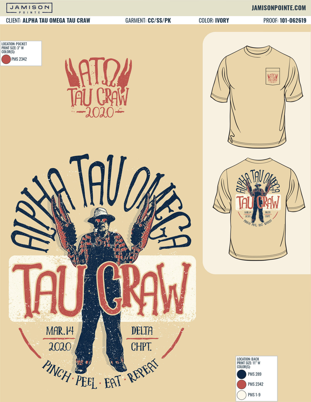 Alpha Tau Omega Tau Craw T-Shirt