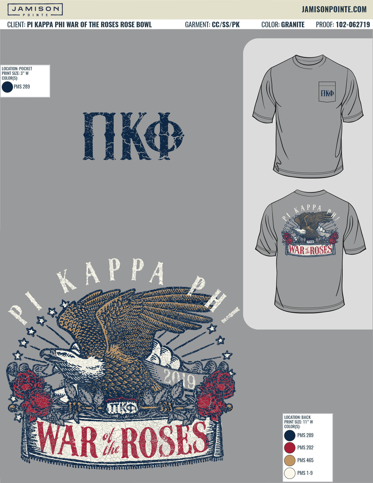 Pi Kappa Phi War of the Roses Rose Bowl T-Shirt