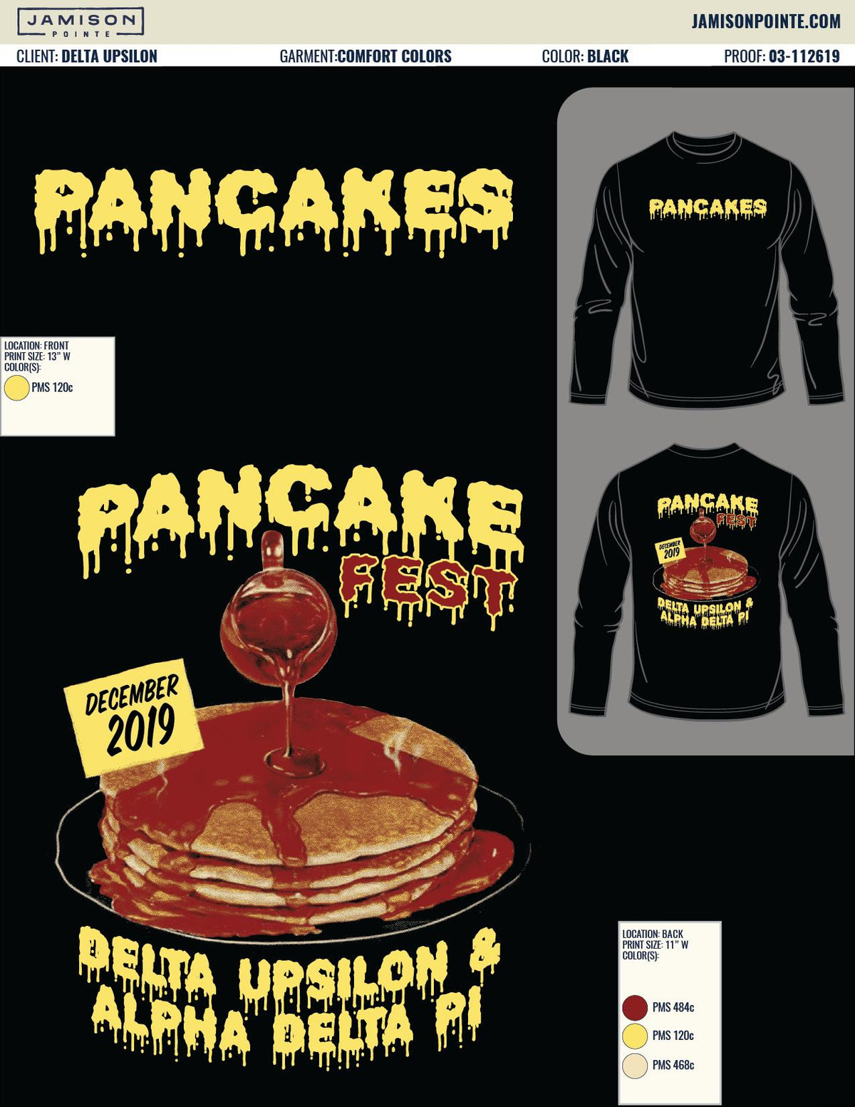 Delta Upsilon Kansas State University Pancake Philanthropy T-Shirt