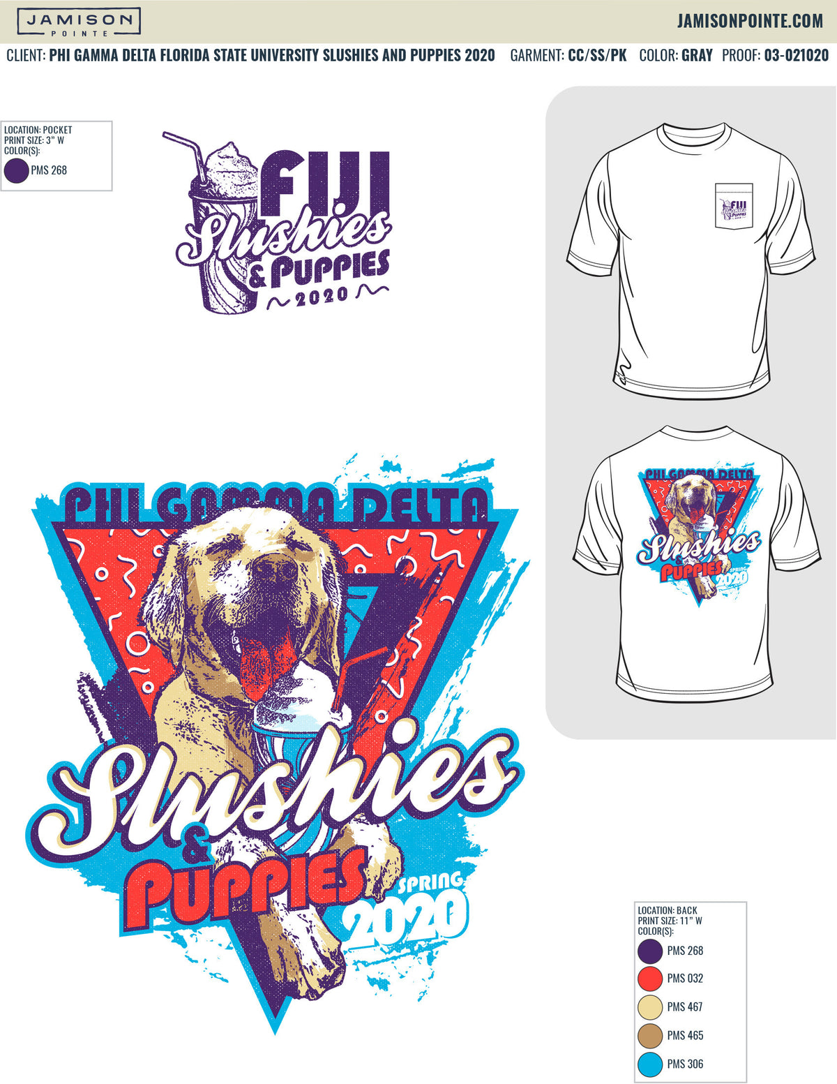 Phi Gamma Delta Florida State University Slushies and Puppies T-Shirt