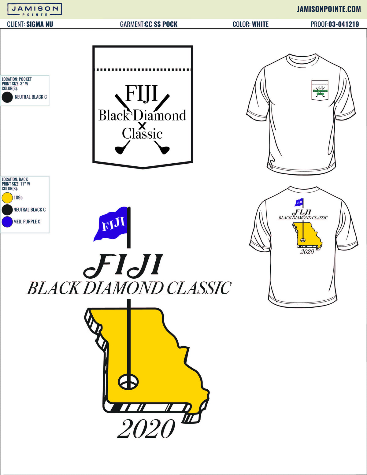 Phi Gamma Delta Missouri State University Golf Tournament T-Shirt
