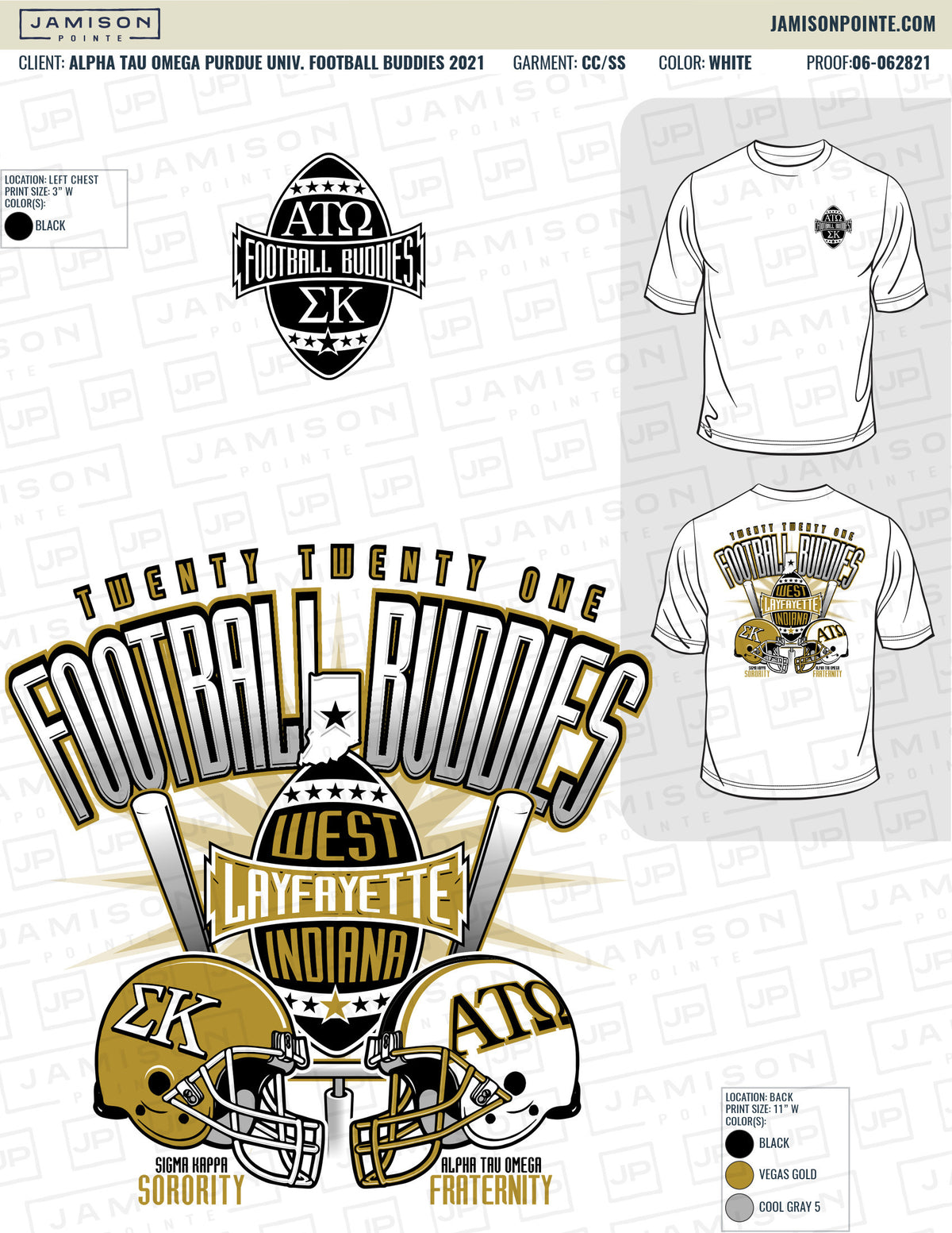 Alpha Tau Omega Purdue University Football Buddies T-Shirt