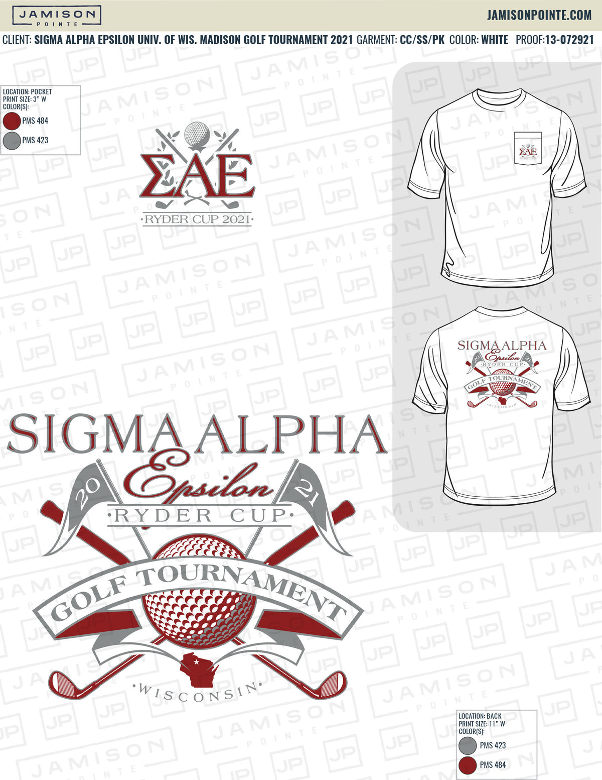 Sigma Alpha Epsilon University of Wisconsin Madison Golf Tournament T-Shirt