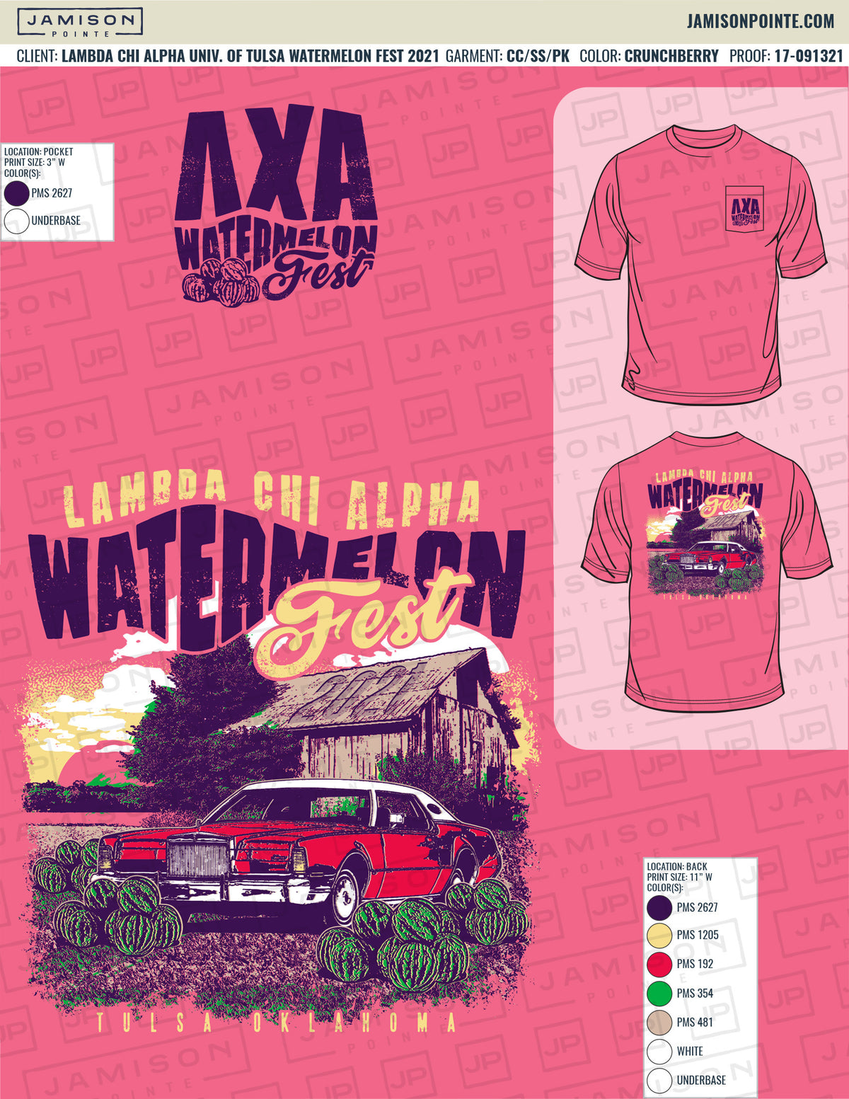 Lambda Chi Alpha University of Tulsa Watermelon Fest T-Shirt