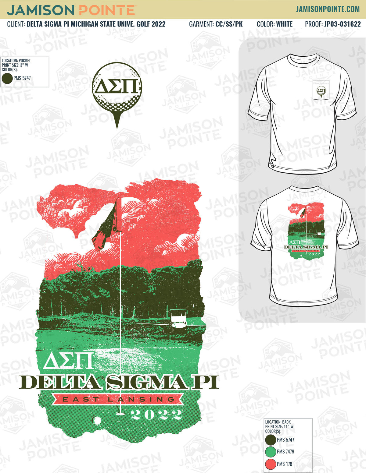 Delta Sigma Pi Michigan State University Golf T-Shirt
