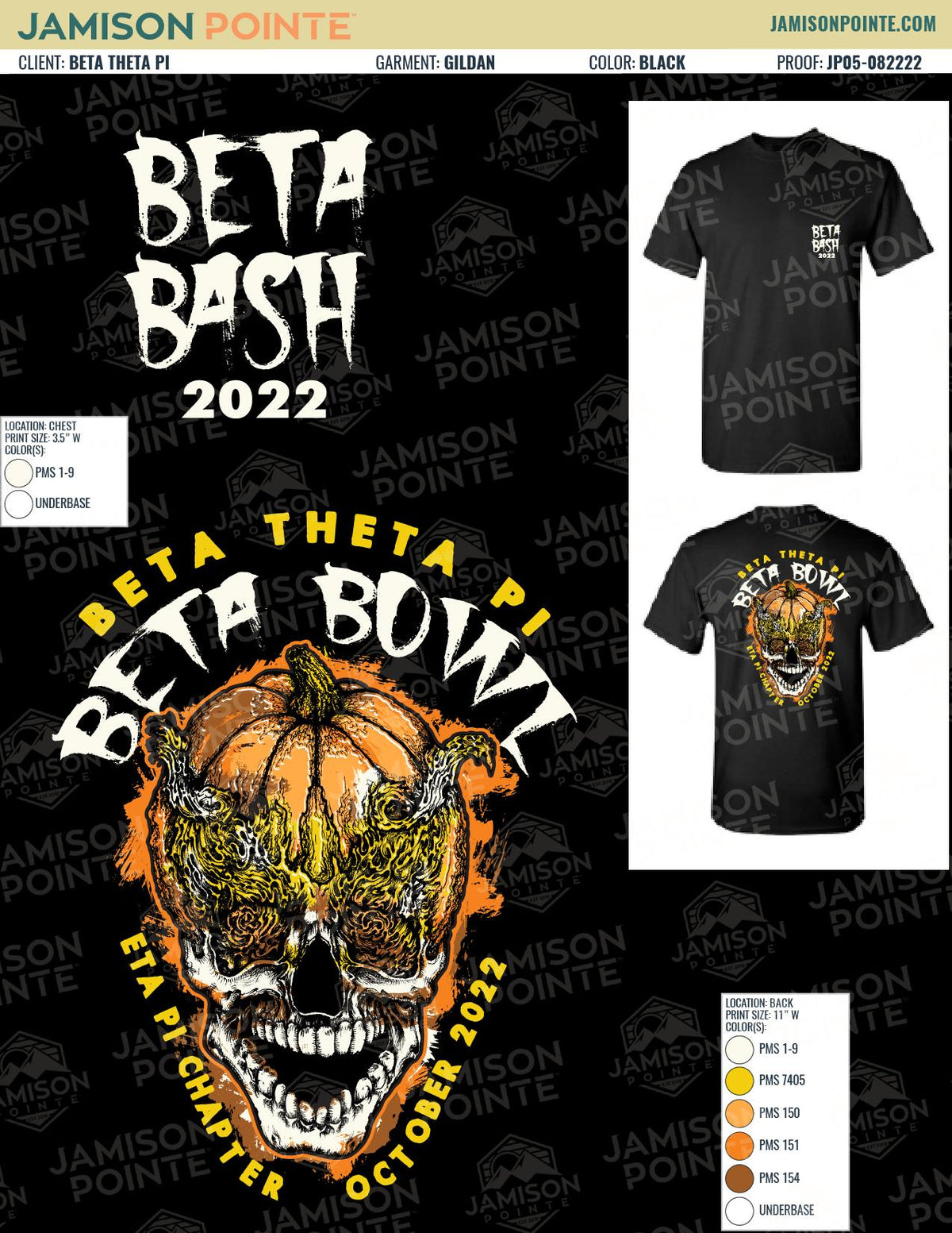 Beta Theta Pi American University Beta Bash Fall T-Shirt