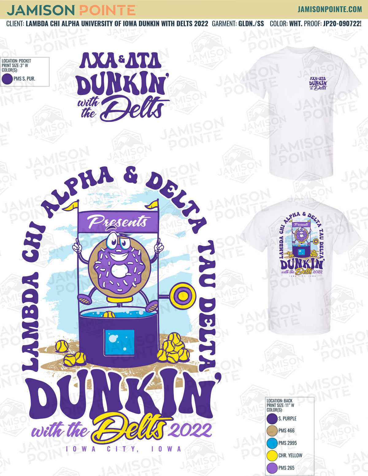 Lambda Chi Alpha University of Iowa Dunkin with Delts T-Shirt