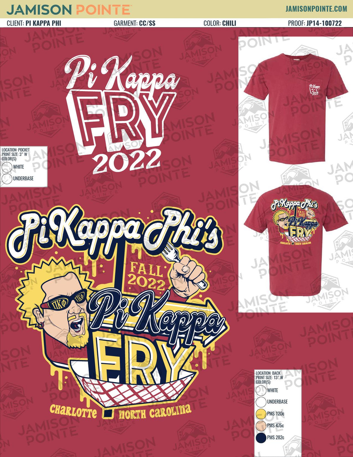 Pi Kappa Phi University of North Carolina Charlotte Pi Kappa Fry T-Shirt