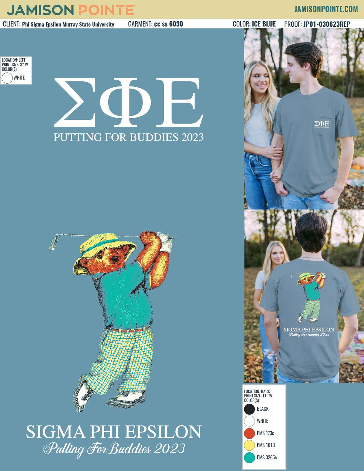 Phi Sigma Epsilon Murray State University Putting for Buddies T-Shirt
