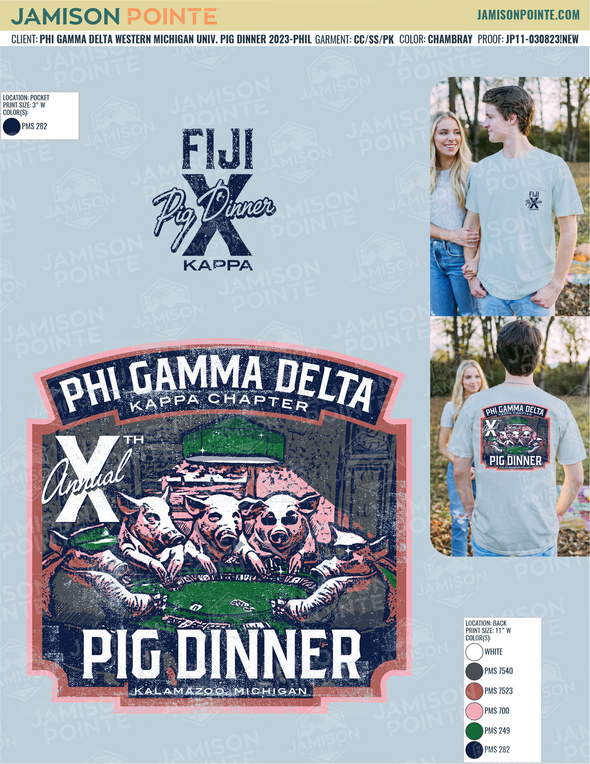 Phi Gamma Delta Western Michigan University Pig Dinner T-Shirt