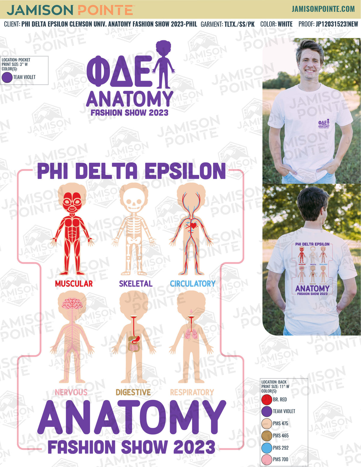 Phi Delta Epsilon Clemson University Anatomy Fashion Show T-Shirt