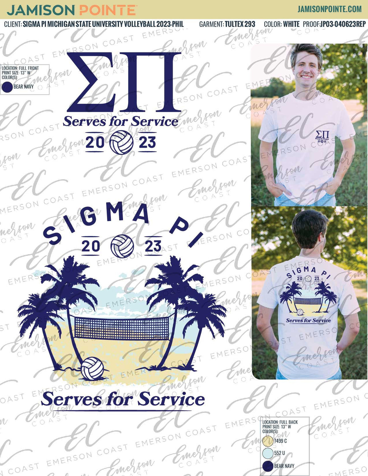 Sigma Pi Michigan State University Volleyball T-Shirt