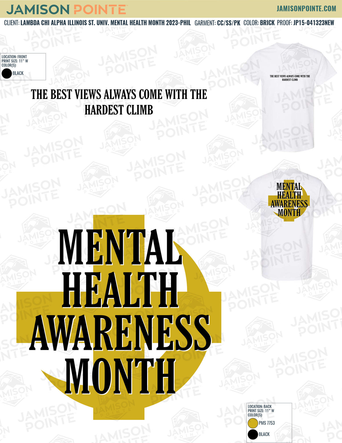 Lambda Chi Alpha Illinois State University Mental Health Month T-Shirt