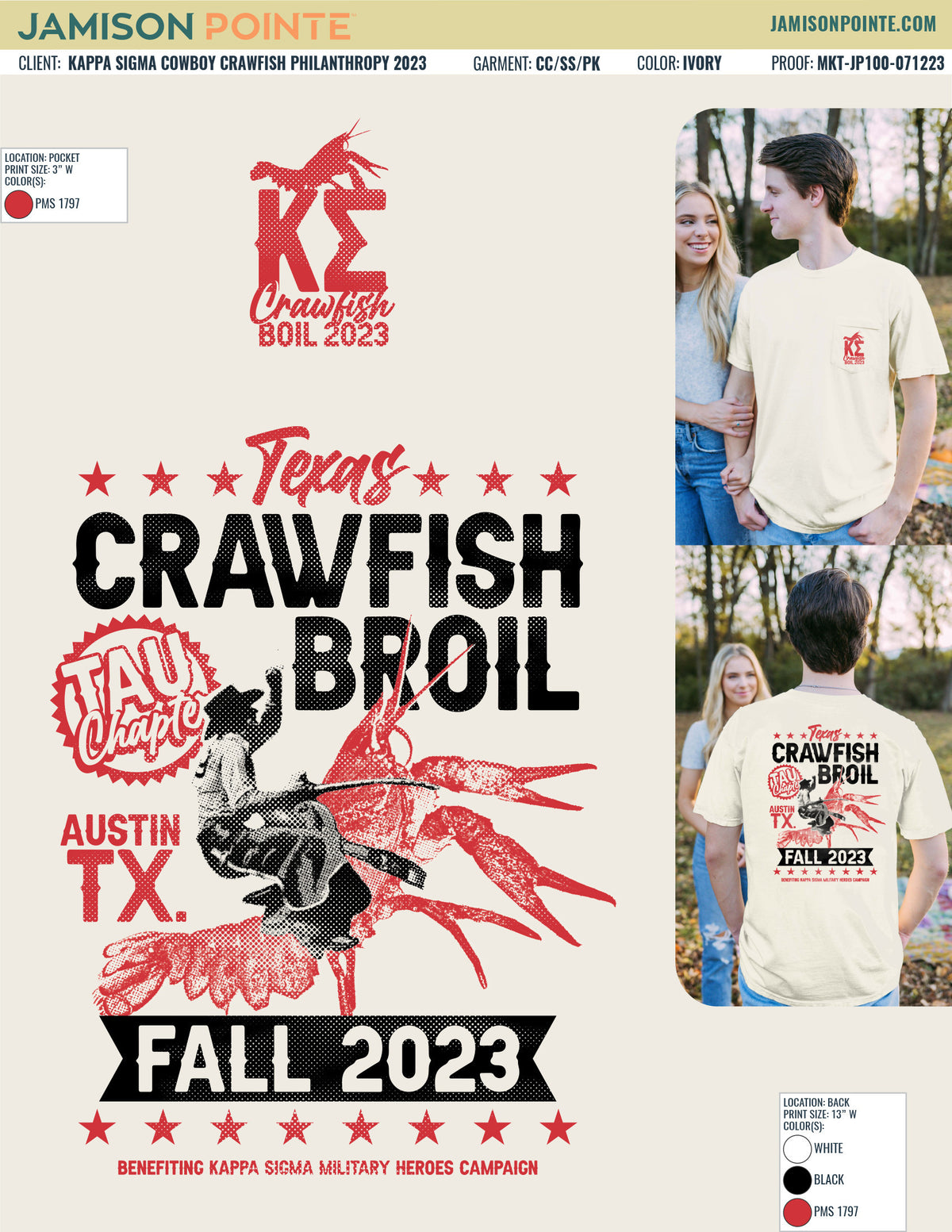 Kappa Sigma Cowboy Crawfish Philanthropy T-Shirt