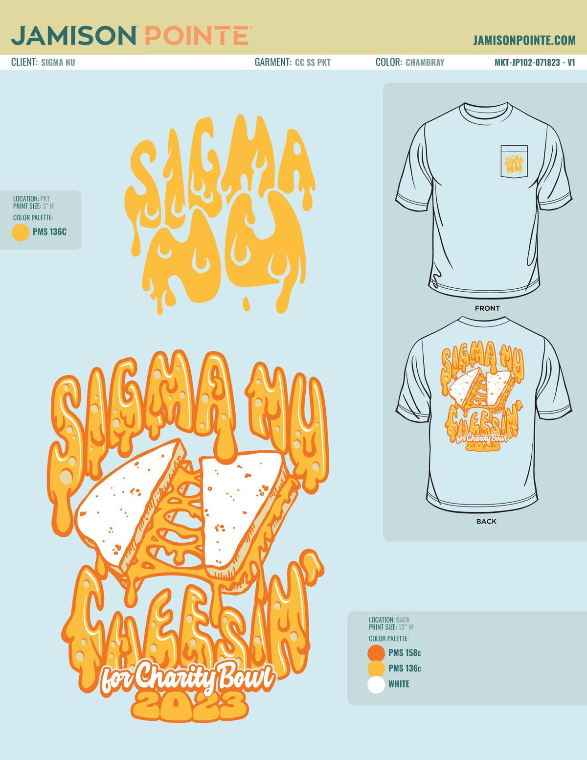 Sigma Nu Grilled Cheese Philanthropy T-Shirt
