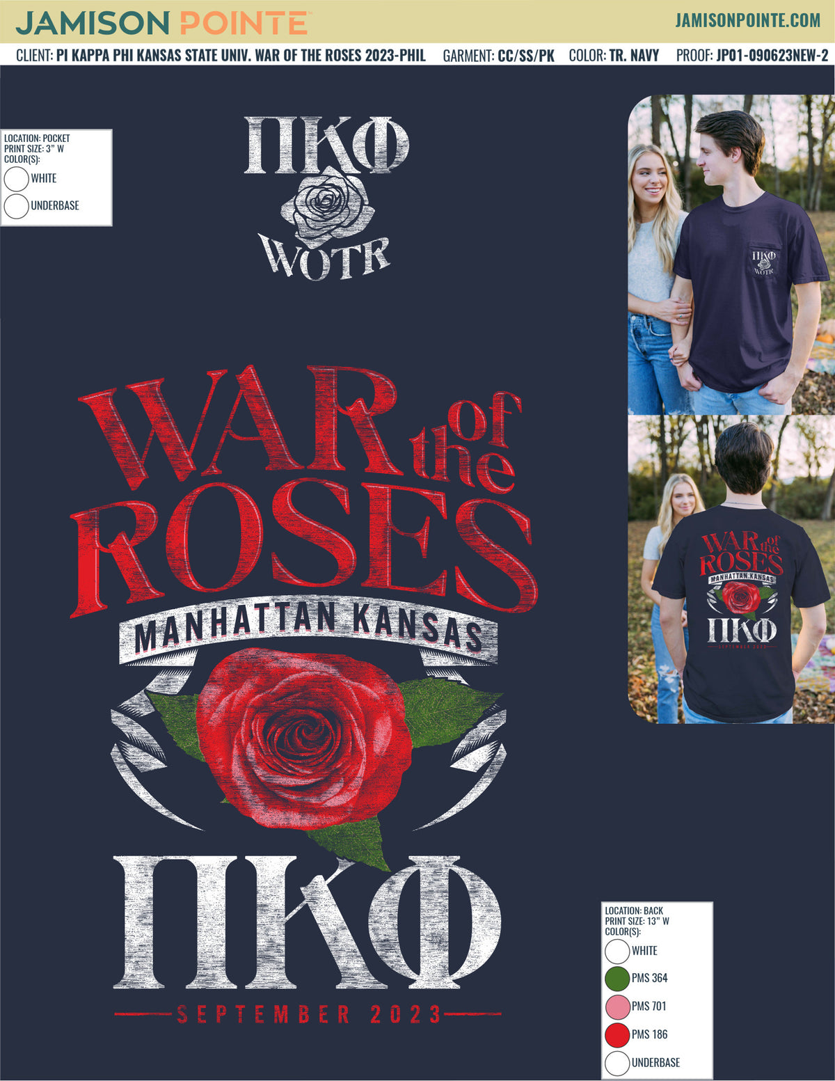 Pi Kappa Phi Kansas State University War of the Roses T-Shirt