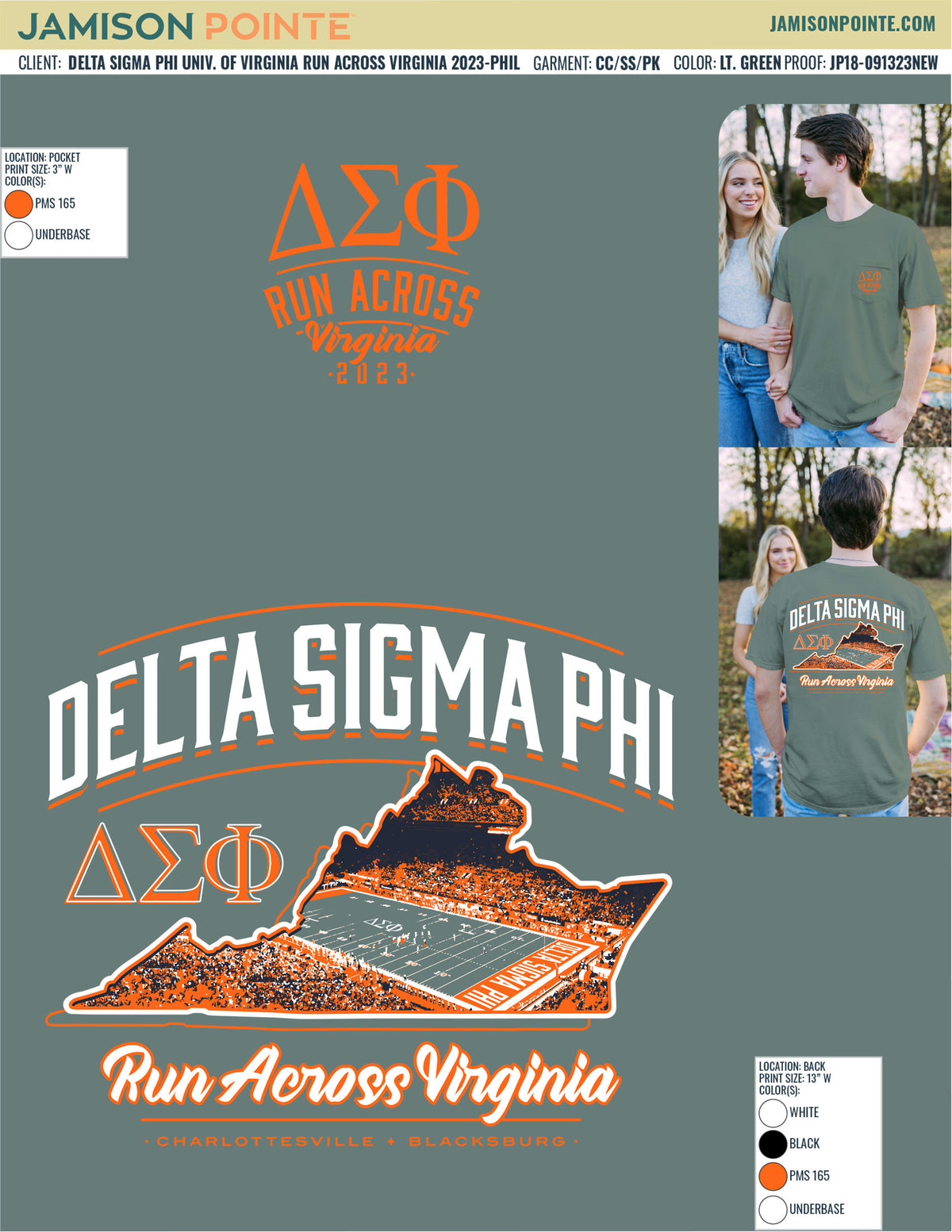 Delta Sigma Phi University of Virginia Run Across Virginia T-Shirt