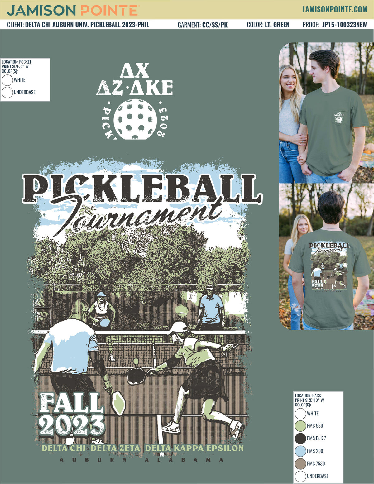 Delta Chi Auburn University Pickleball T-Shirt
