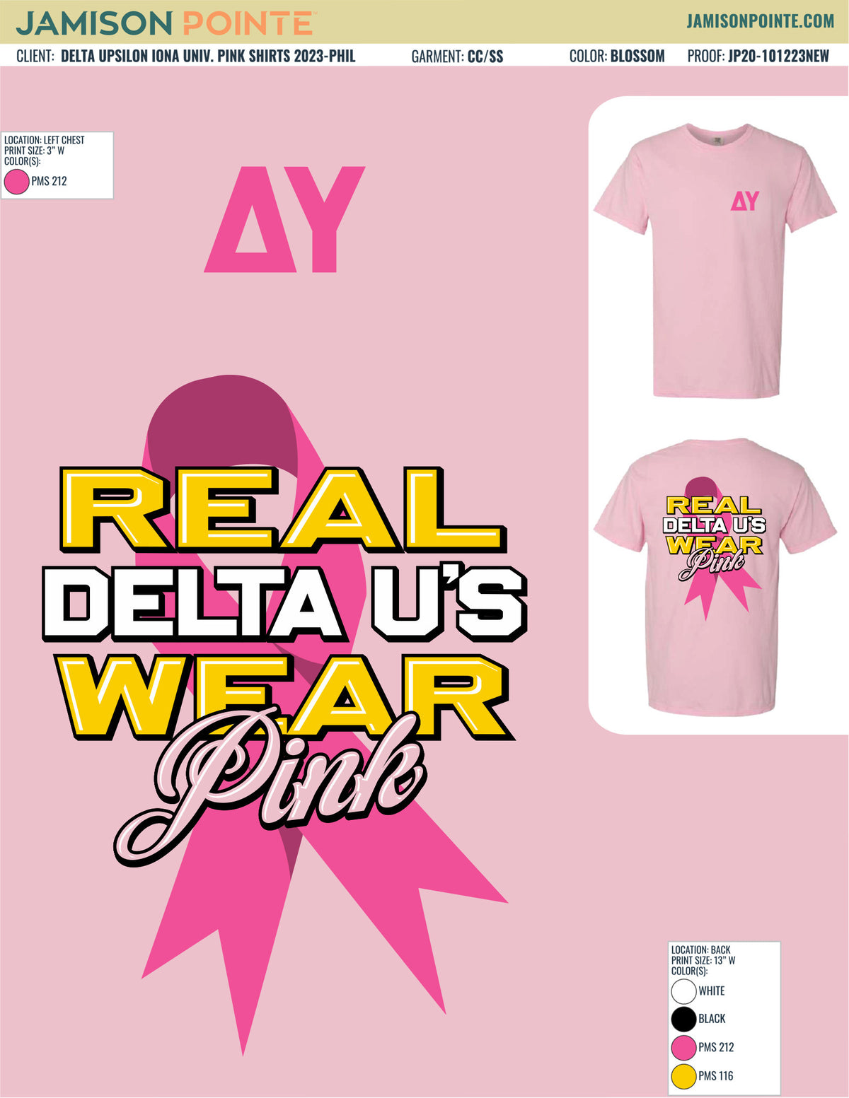 Delta Upsilon Iona University Pink Shirts T-Shirt