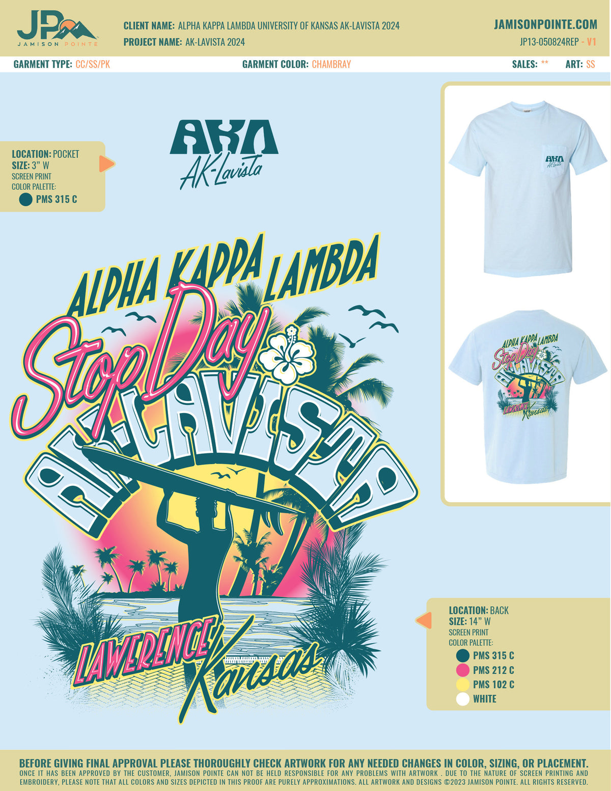 Alpha Kappa Lambda University of Kansas AK-Lavista T-Shirt