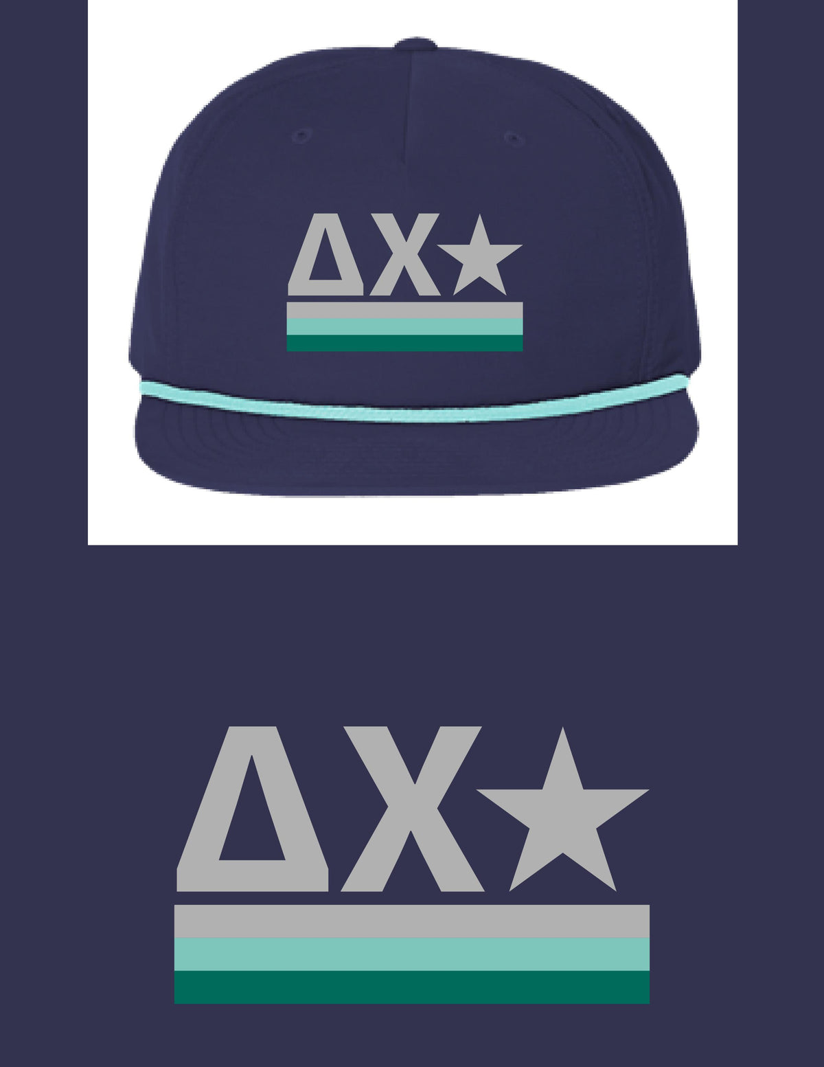 Delta Chi Navy Roper Hat