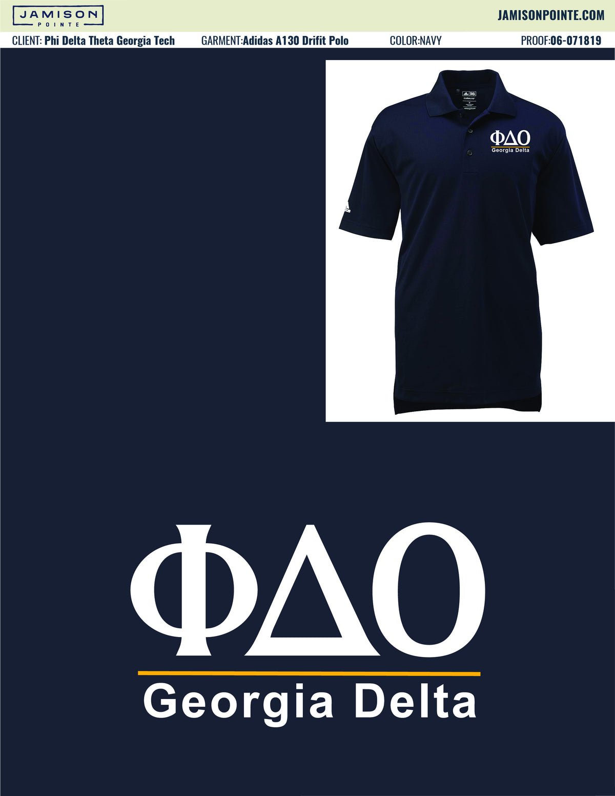 Phi Delta Theta Georgia Tech Gameday Polos
