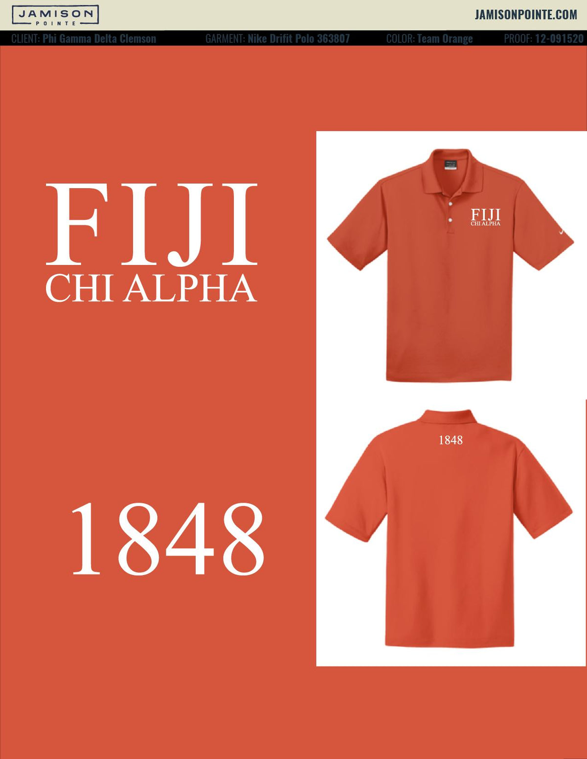 Phi Gamma Delta Clemson University Polo