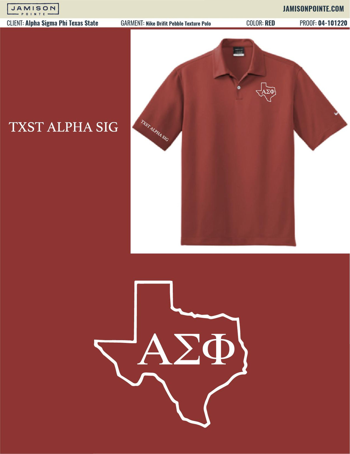Alpha Sigma Phi Texas State University Polos