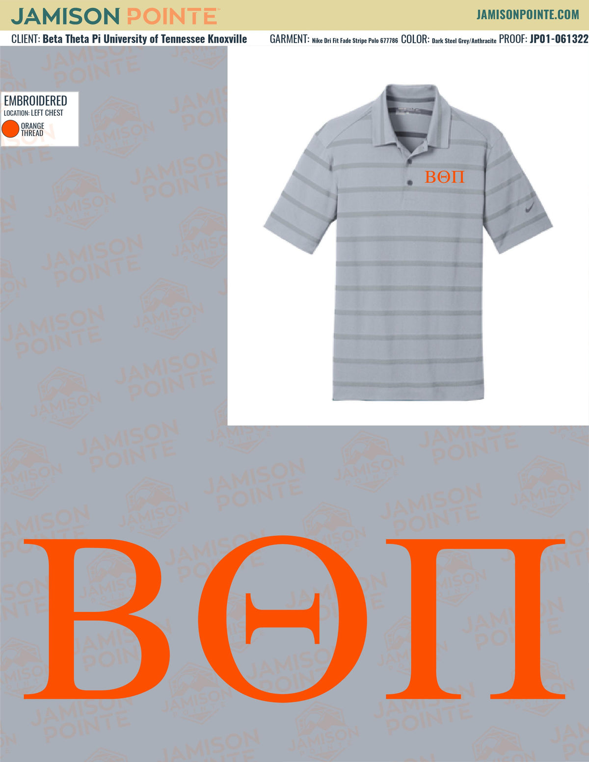 Beta Theta Pi University of Tennessee Knoxville Polos