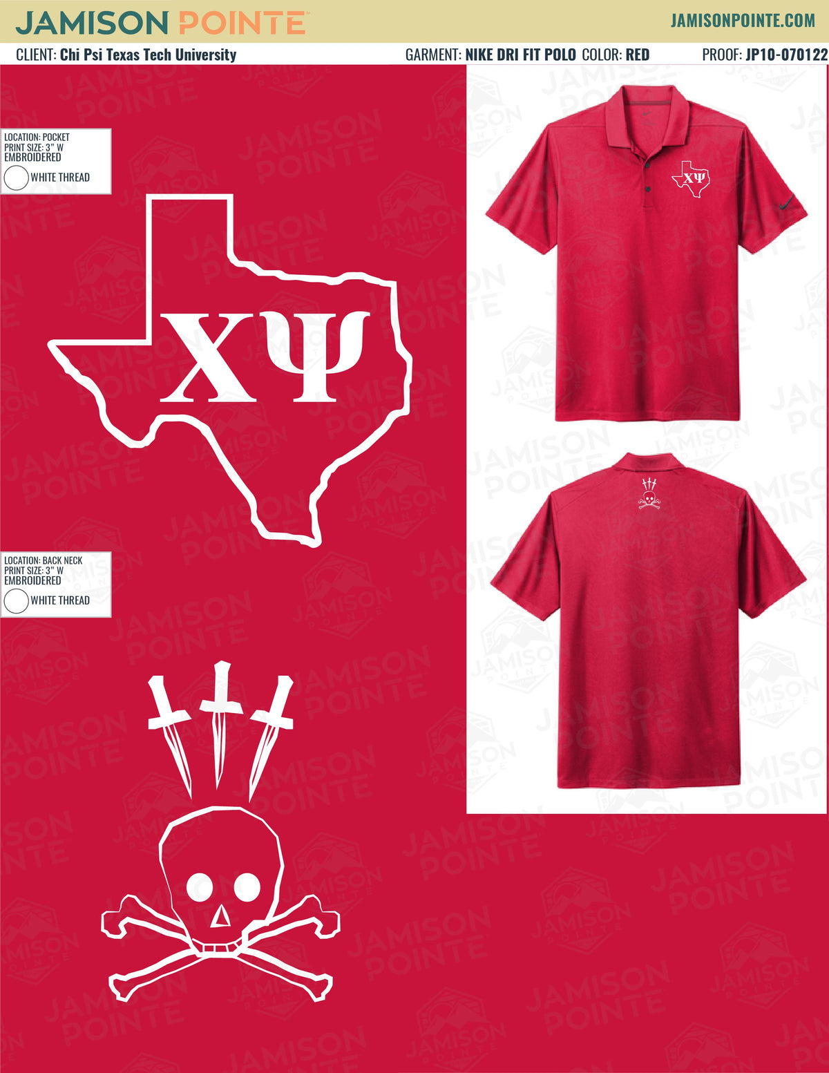 Chi Psi Texas Tech University Fall Polos