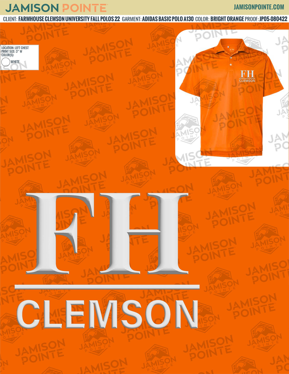 FarmHouse Clemson University Fall Polos