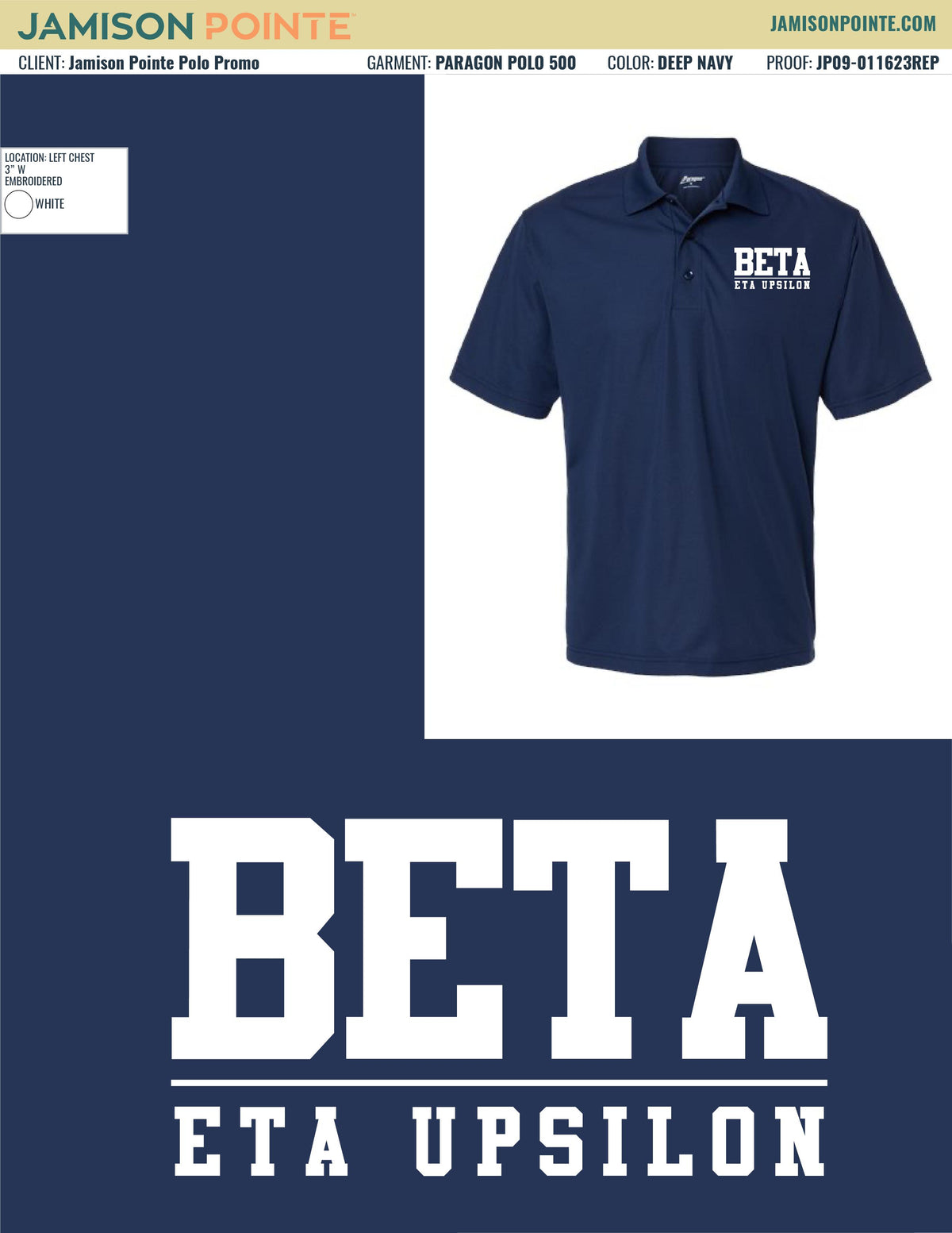 Beta Theta Pi Navy Gameday Polos