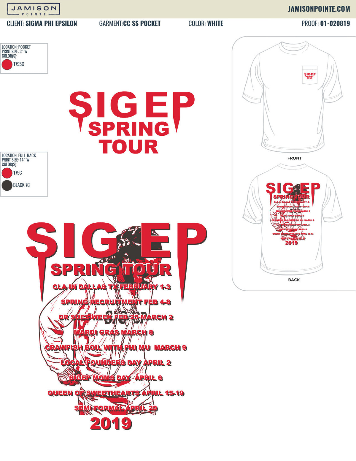 Sigma Phi Epsilon Arkansas Tech University Tour T-Shirt