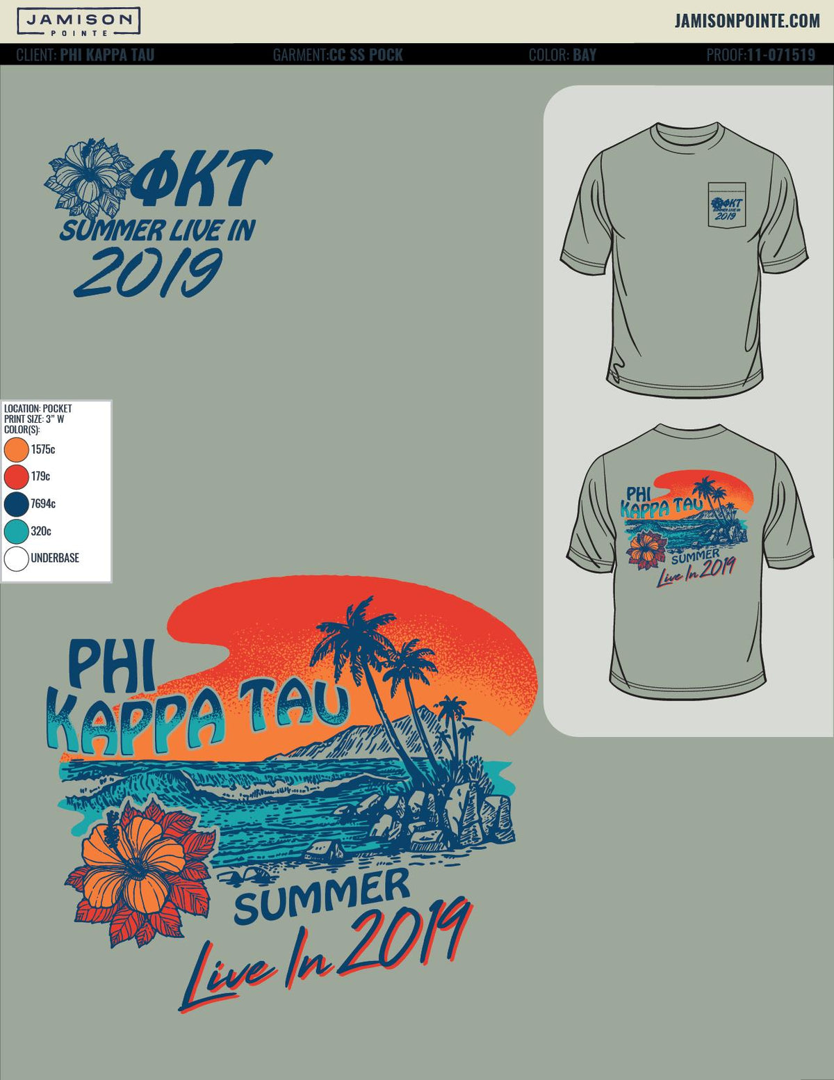 Phi Kappa Tau University of Washington Summer Live In T-Shirt