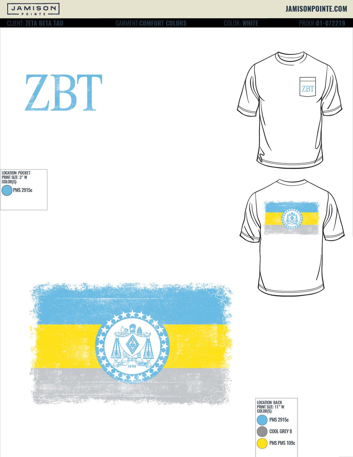 Zeta Beta Tau University of Missouri Flag T-Shirt