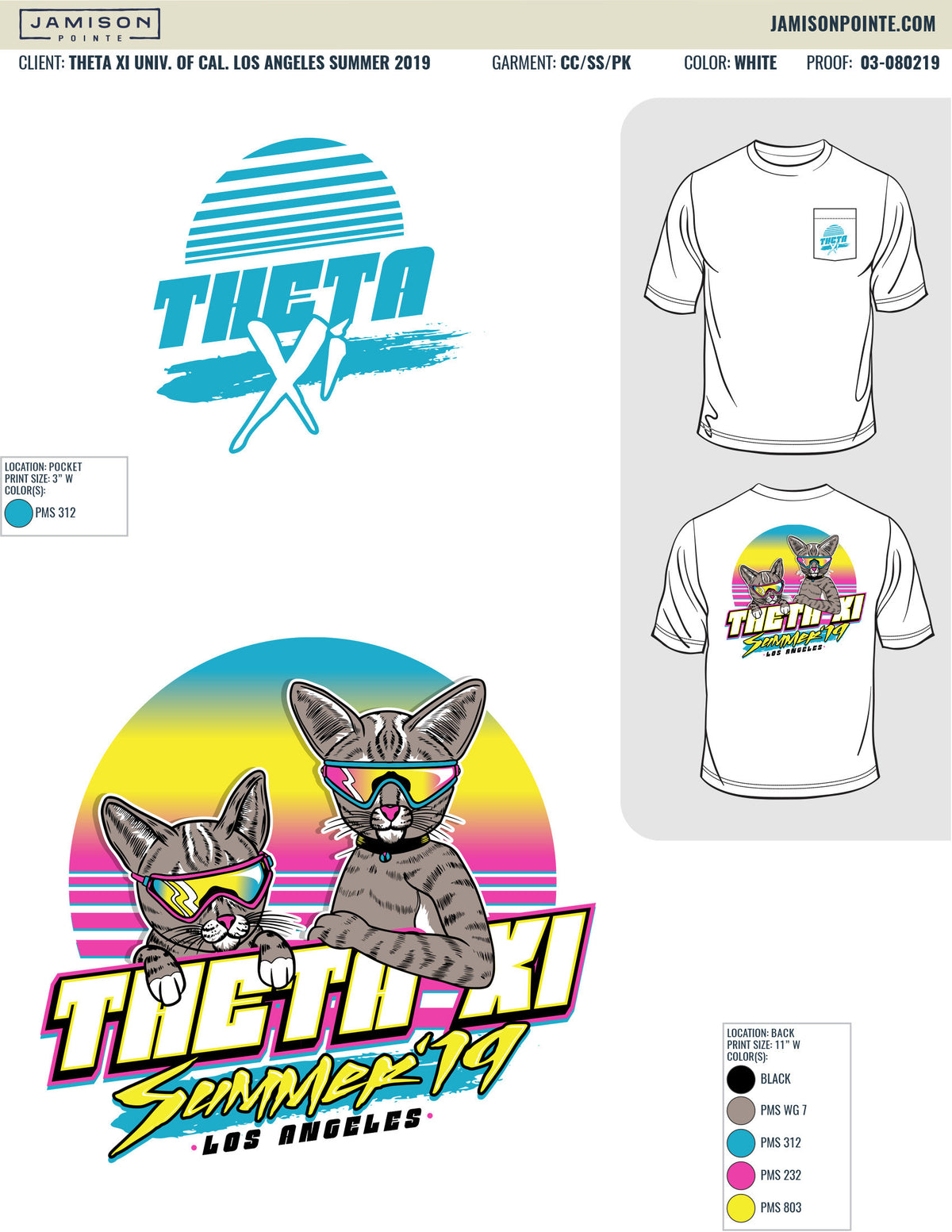 Theta Xi University of California Los Angeles Summer T-Shirt