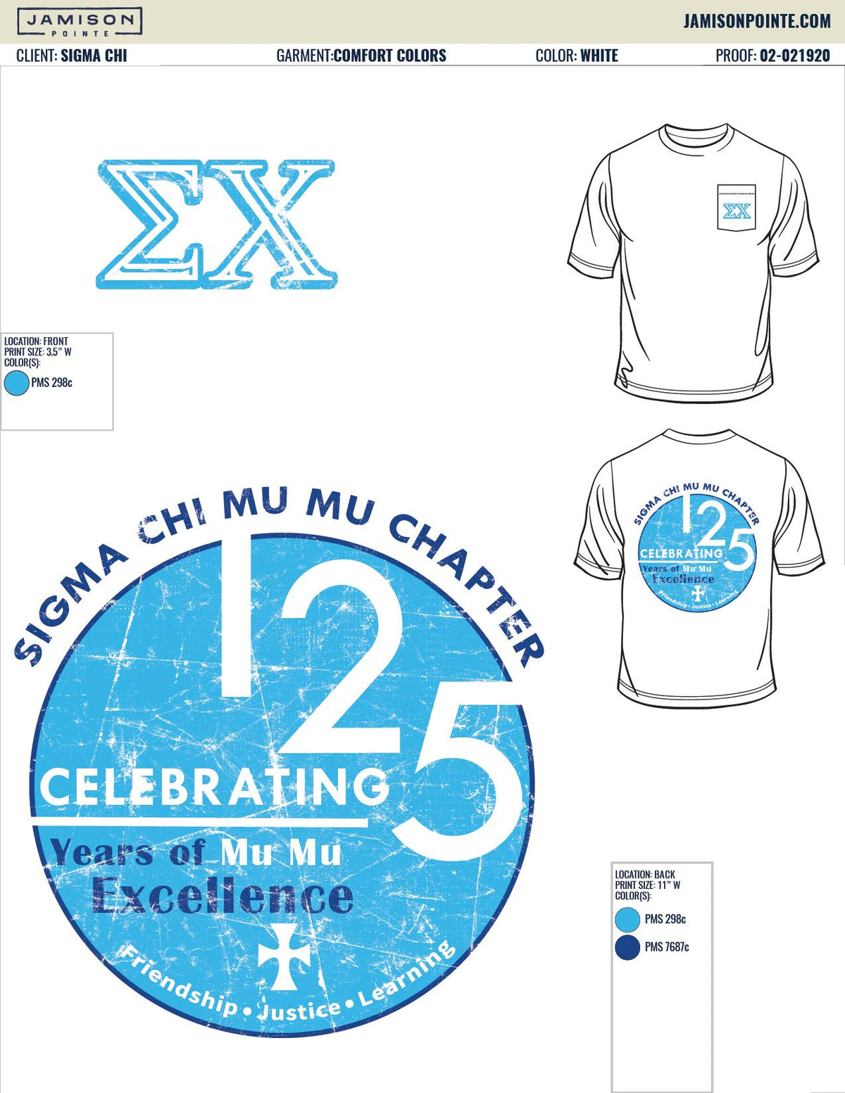 Sigma Chi West Virginia University 125th Anniversary T-Shirt