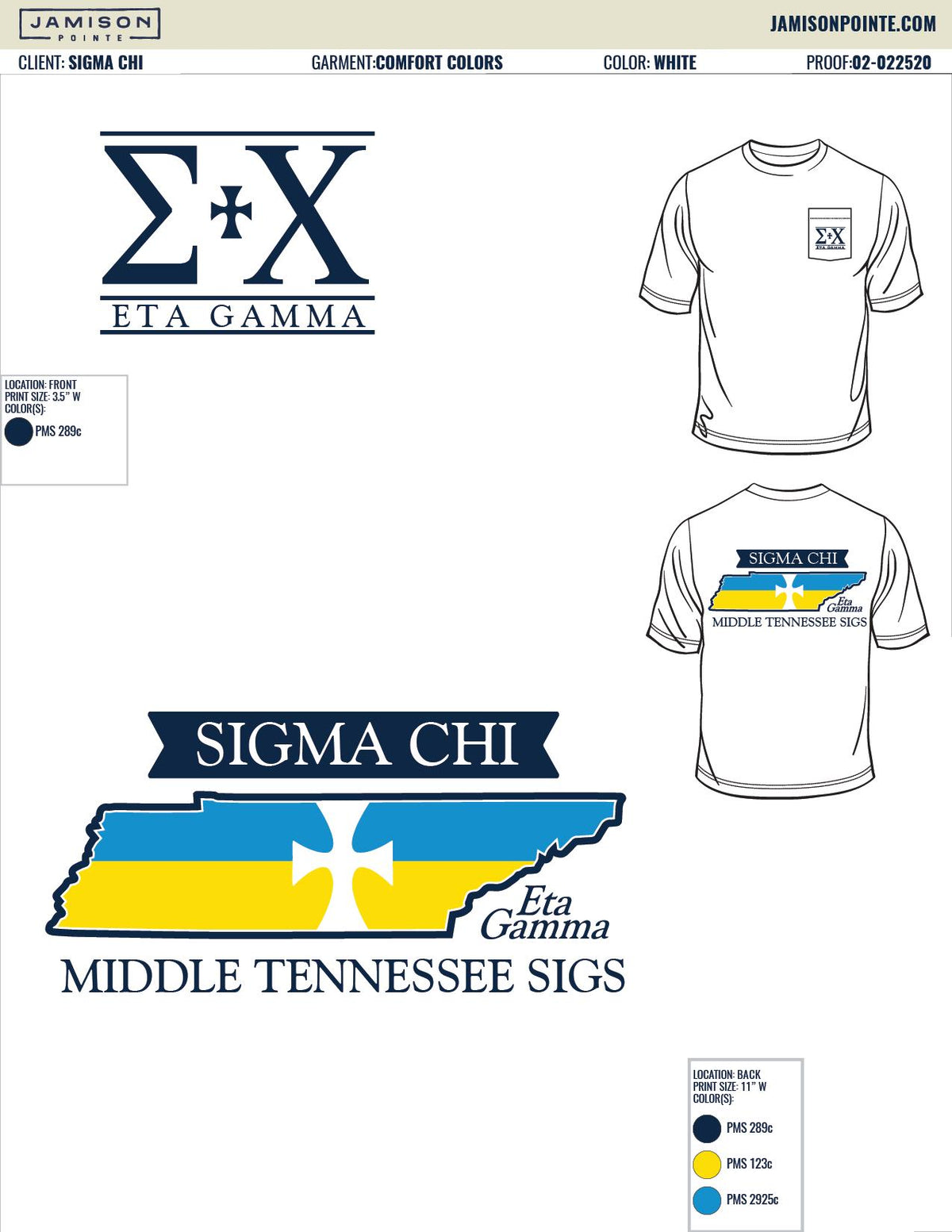 Sigma Chi Middle Tennessee State University Flag T-Shirt