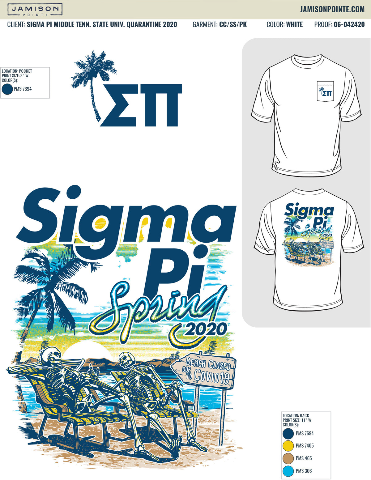 Sigma Pi Middle Tennessee State University Quarantine T-Shirt