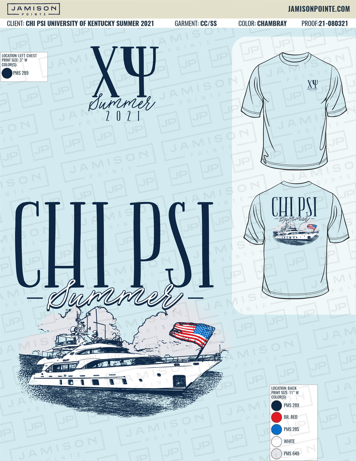 Chi Psi University of Kentucky Summer T-Shirt
