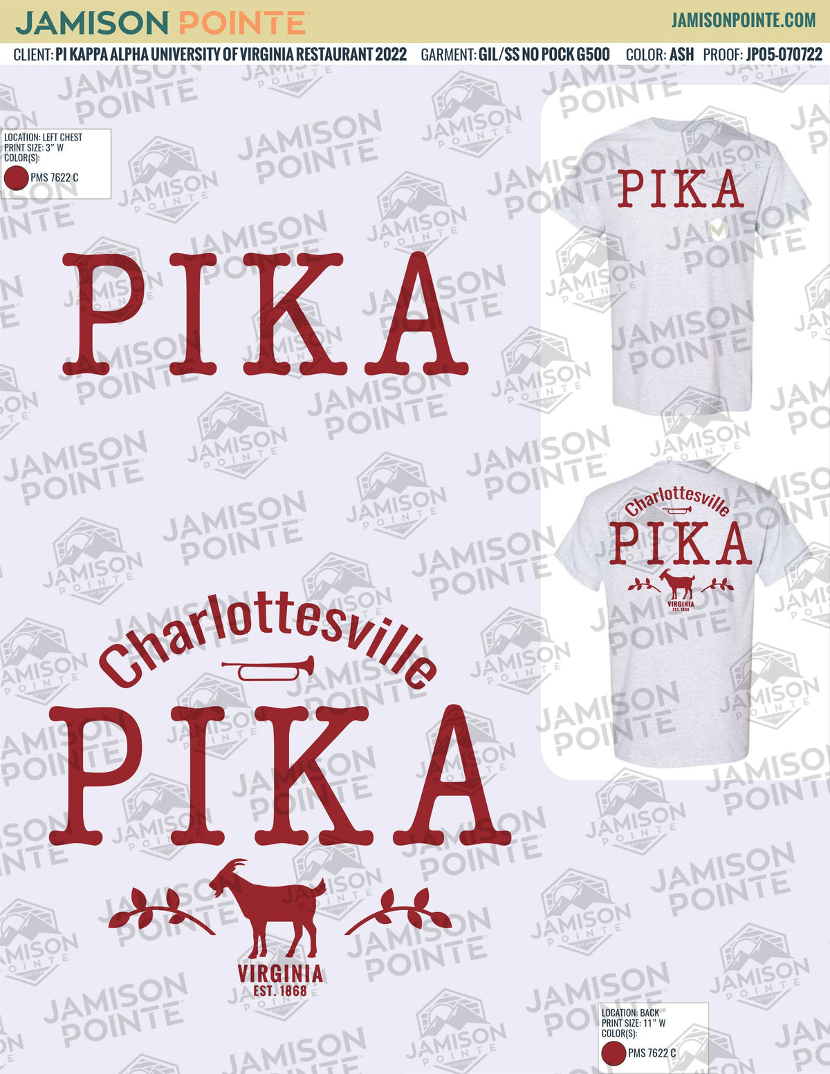 Pi Kappa Alpha University of Virginia Restaurant T-Shirt
