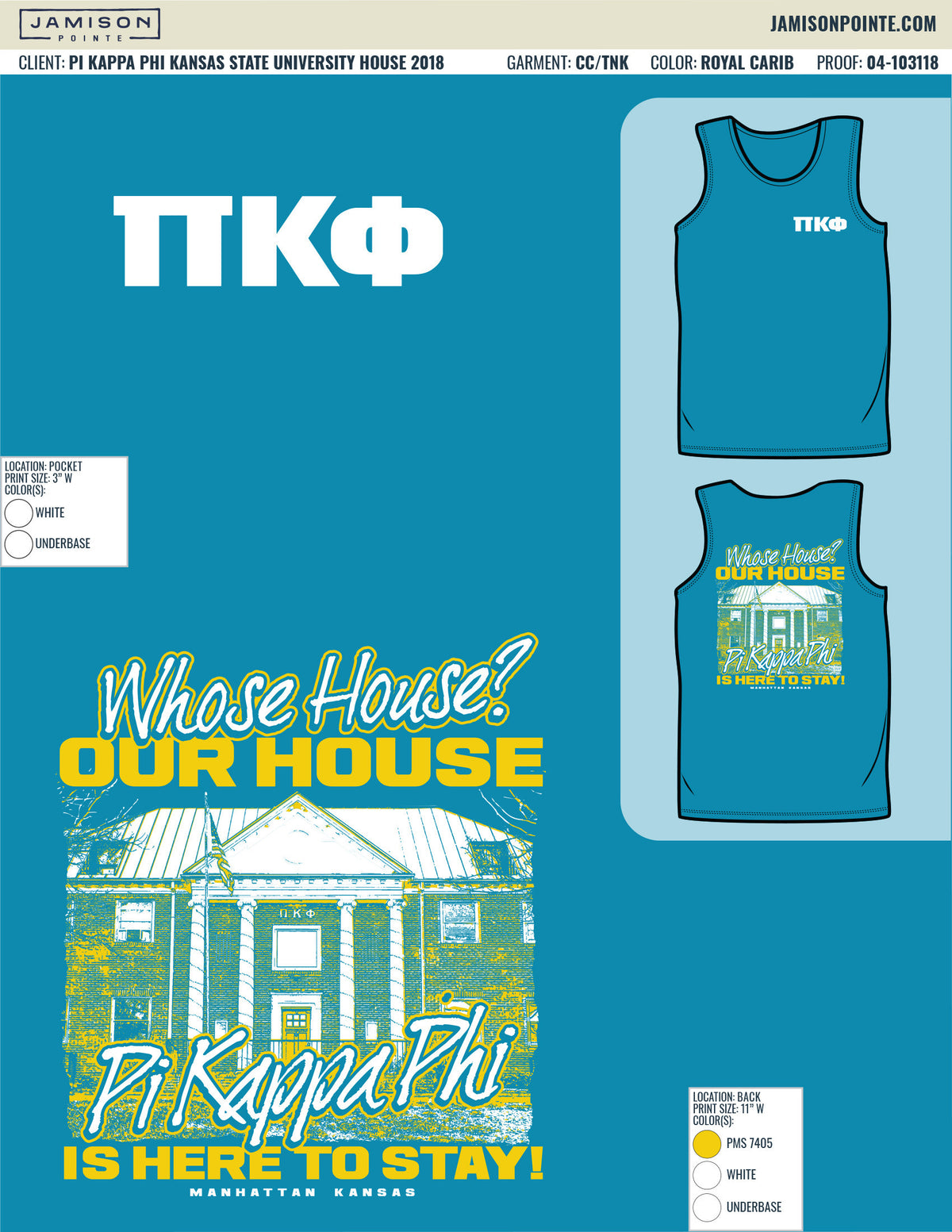 Pi Kappa Phi Kansas State University House T-Shirt