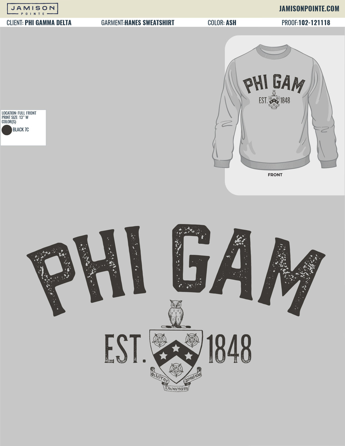 Phi Gamma Delta Vintage PR Crewneck
