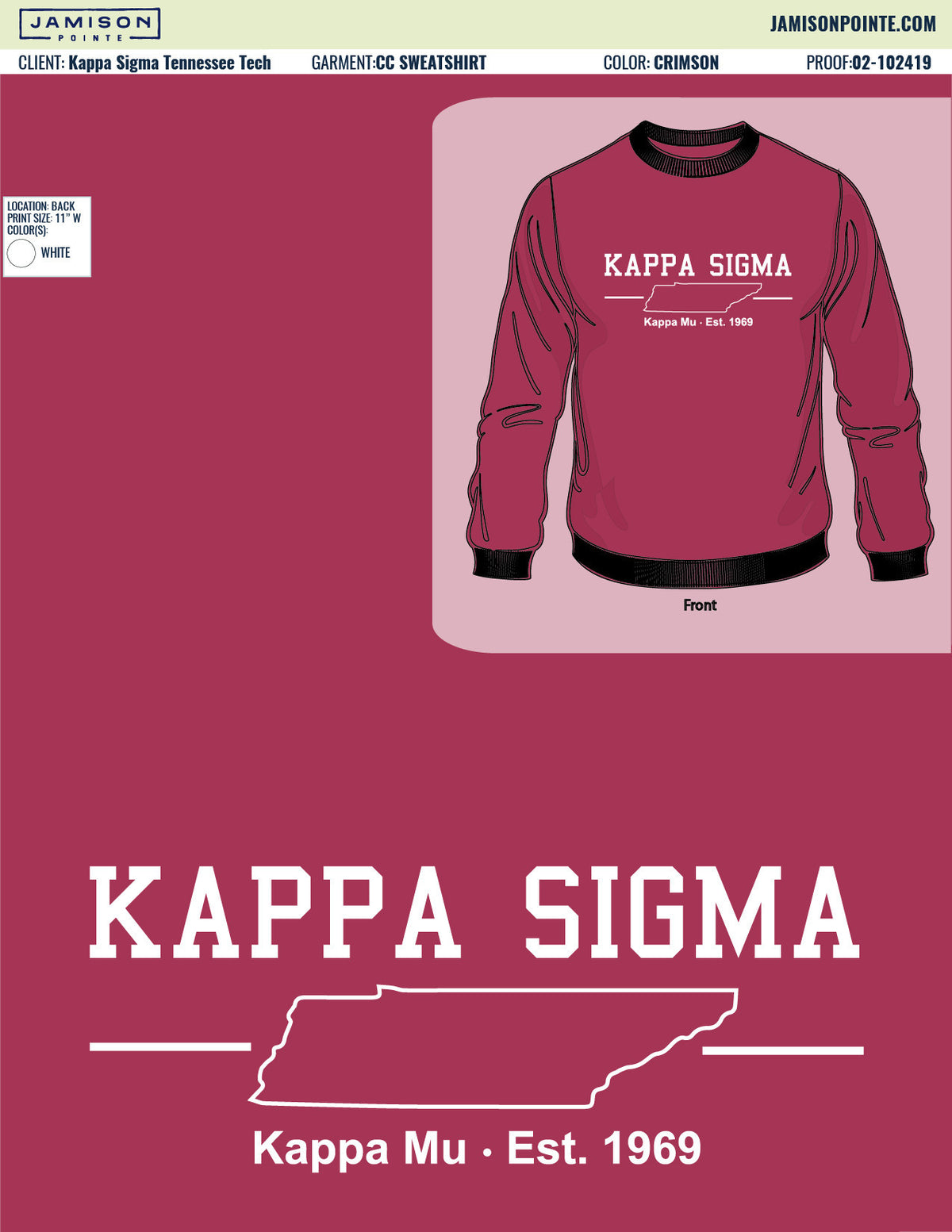 Kappa Sigma Tennessee Tech University Classic Sweatshirt