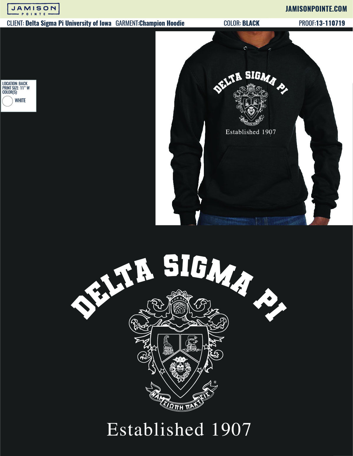 Delta Sigma Pi University of Iowa Crewneck Hoodie