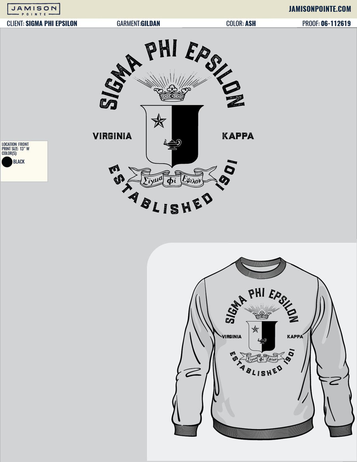 Sigma Phi Epsilon Virginia Tech Crewneck Sweatshirt