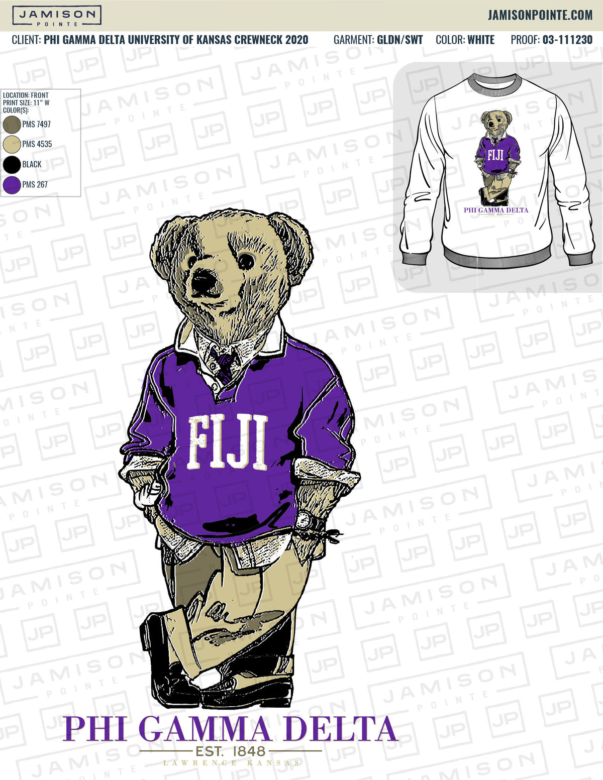 Phi Gamma Delta University of Kansas Crewneck