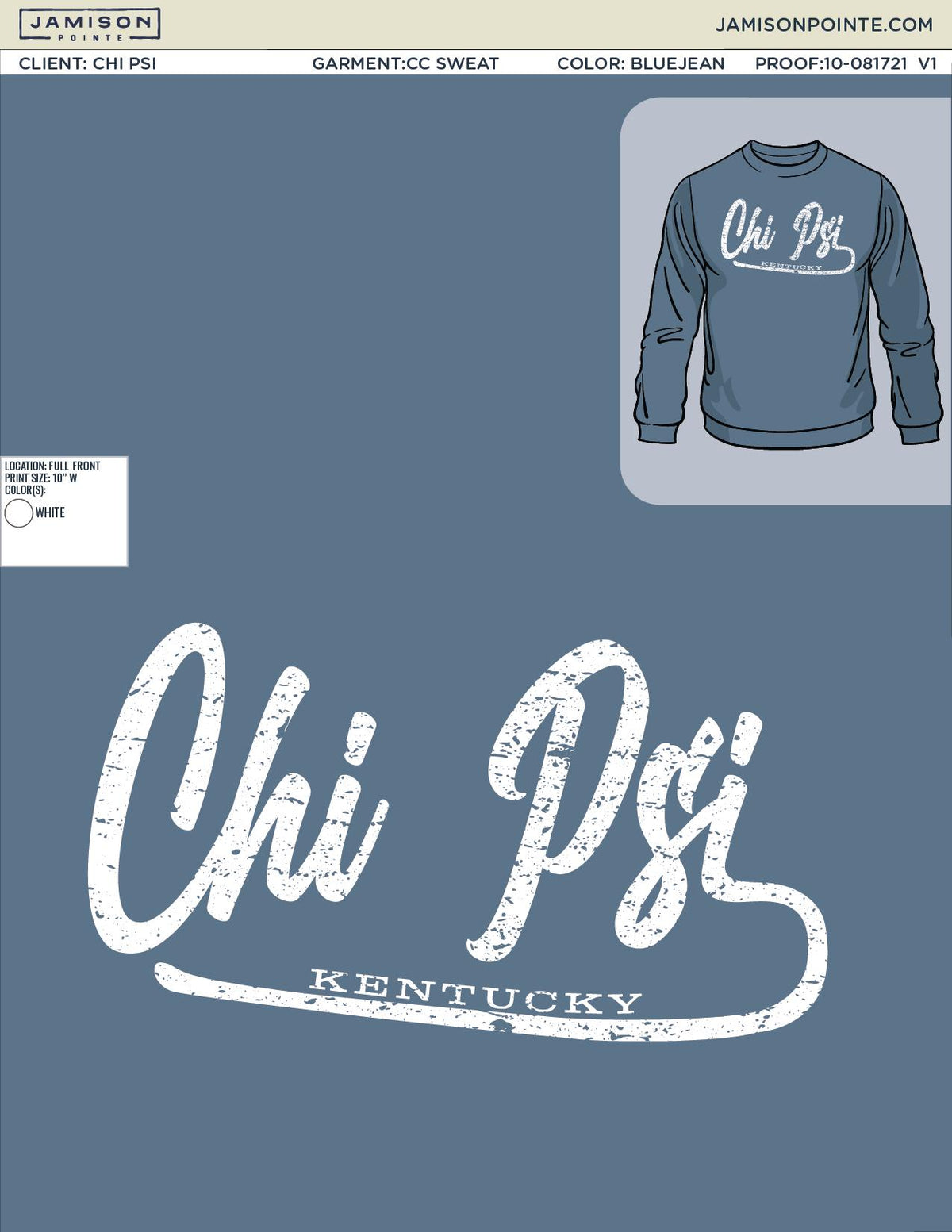 Chi Psi University of Kentucky Crewneck Sweatshirt